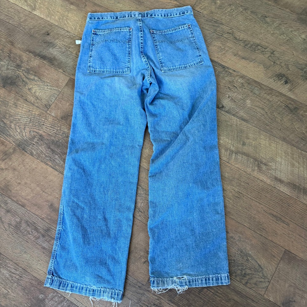Vintage Y2K Abercrombie & Fitch Drawstring Jeans Womens Size 6 Wide Leg Cargo - Picture 2 of 12